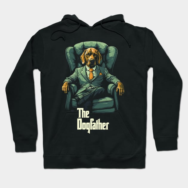 The Dogfather --- Retro Dog Lover Design Hoodie by DankFutura